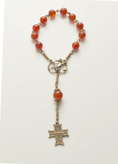 Pocket Confirmation Rosary: Bronze with Carnelian