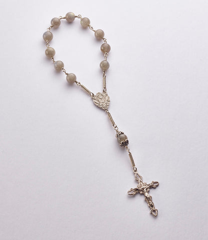 POC 3 LAB SS: Pocket Communion Rosary Sterling Silver w Labradorite (wholesale)