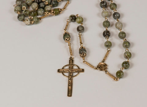 Our Lady of Knock Full Rosary: Golden Rose with Connemara Marble