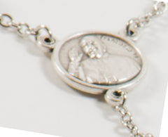 Pope Francis Pocket Rosary: Stainless Steel with Black Onyx