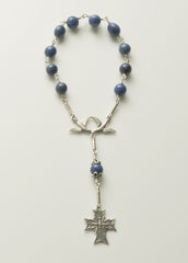 Pocket Confirmation Rosary 2: Silver with Dumortierite
