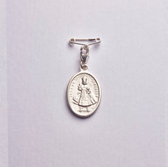 Baby Guardian Angel Medal and Pin: Sterling Silver