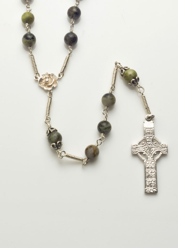 Muiredeach High Cross: Sterling Silver with Connemara Marble