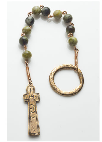 PNL 3 CM BR Penal Rosary Bronze w Connemara Marble (wholesale)