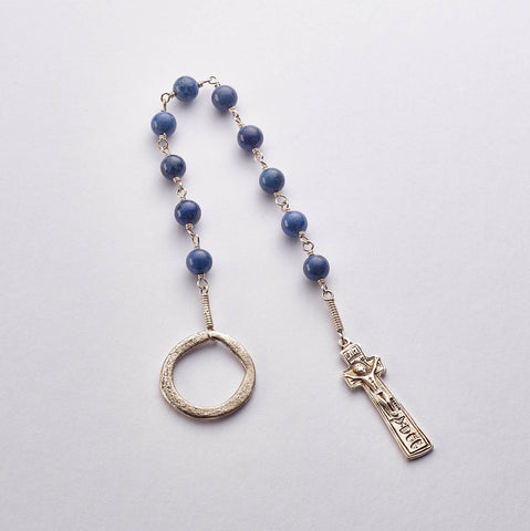 PNL 2 DUM SS: Penal Rosary Sterling Silver w Dumortierite (wholesale)