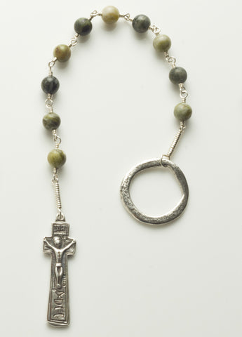 PNL 1 CM SS: Penal Rosary: Sterling Silver Connemara Marble (wholesale)
