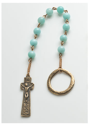PNL 5 AMAZ BR: Penal Rosary Bronze with Amazonite (wholesale)
