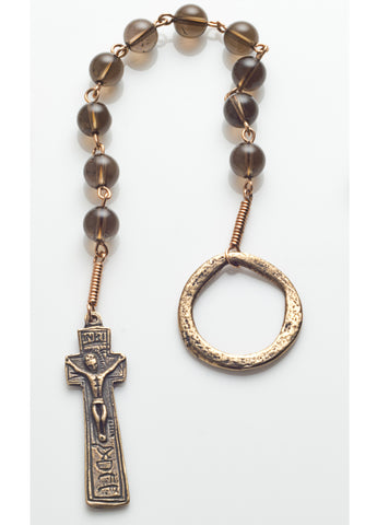 Penal Rosary: Bronze with Smoky Quartz